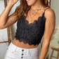 Black Eyelash Trim Lace Overlay Bralette