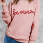 Pink Be Mine Glitter Pattern Print Pullover Sweatshirt