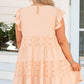 Orange Broderie Anglaise Patchwork Tiered Curvy Dress