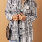 Plaid Print Pocketed Shirt Jacket