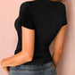 Square Neck Slim Fitted Casual Basic Top Blouses