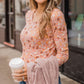Floral Knit Long Sleeve Top