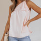 Asymmetric Tie On Shoulder Sleeveless Top