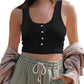 breasted short tank top