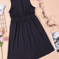 Buttons Sleeveless High Waist Mini Dress