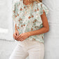 Floral Ruffle Crew Neck Short Sleeve Top