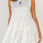 White Frill Trim Sleeveless Babydoll Dress
