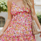 Pink Gardenia Print Tie Back Mini Dress