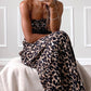 Leopard Smocked Bodice Strapless Maxi Dress