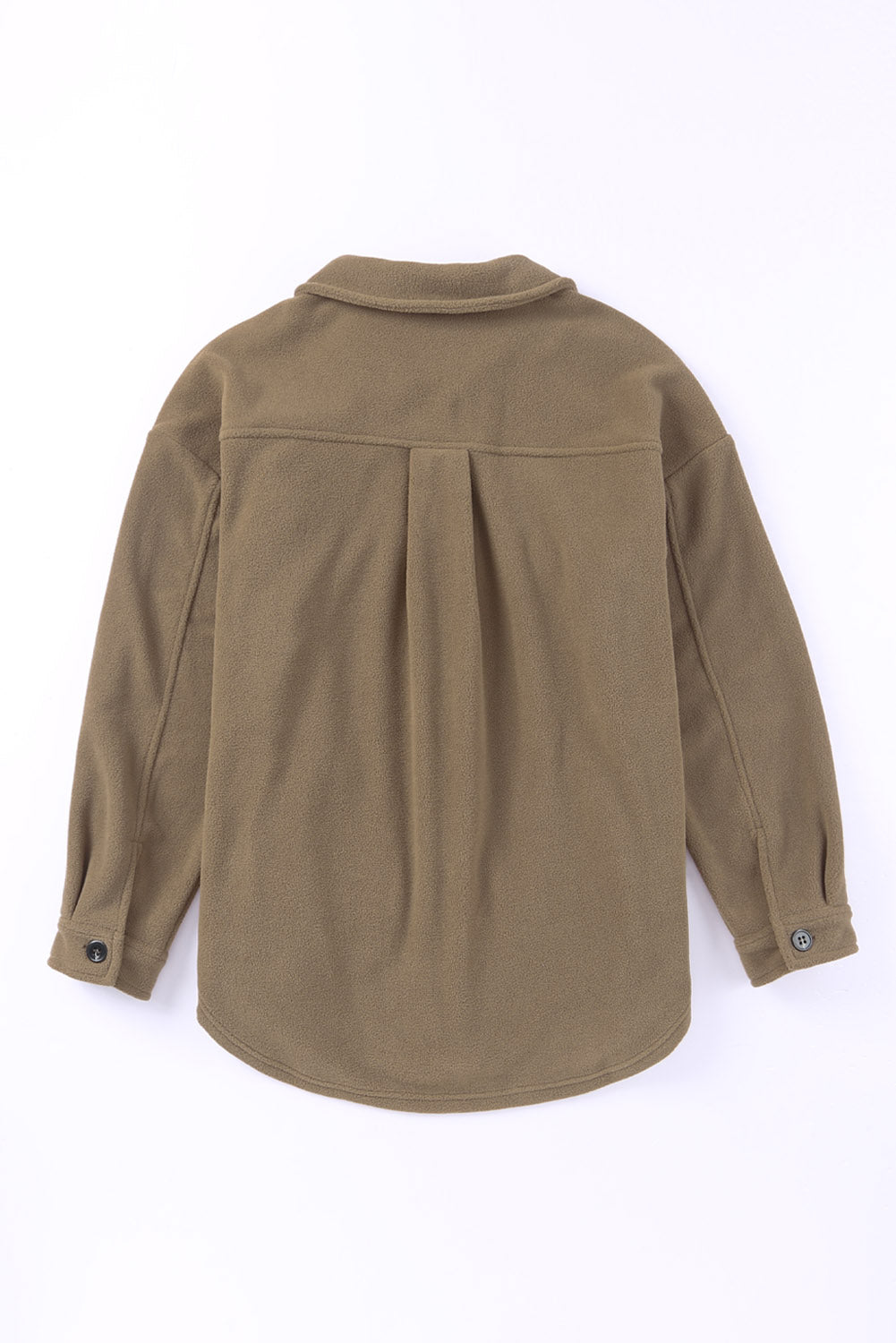 Gray Turn Down Collar Buttoned Shirt Jacket