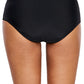 Black Strappy Lace Panel Aside Swim Bottom