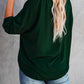 Green Leopard Clover Pattern Print Long Sleeve Top