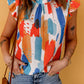 Multicolor Printed Ruffle Flutter Sleeve Tank Top