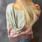 Color Block Knit Kangaroo Pocket Hooded Sweater