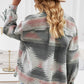 Distressed Aztec Print Lapel Long Sleeve Button Shirt Jacket