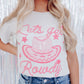 White Lets Get Rowdy Hat Star Print Short Sleeve T Shirt