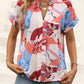 Summer fashion floral pattern V-neck short sleeve
