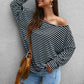 Long-sleeved striped jersey for women