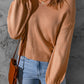 Apricot Twist Cutout Back Rib Cuffs Sweater