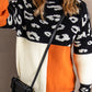 Leopard Colorblock Mock Neck Sweater