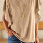Apricot Ruffled Ribbed Knit Loose Top
