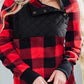 Long Sleeve Plaid Paneled Sweatshirt