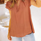 Tiered Ruffled Drawstring V Neck Top