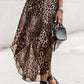 Smocked Waist Leopard Skirt