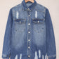 Black Distressed Denim Jacket