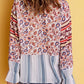 Loose Fit Floral Striped Blouse
