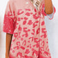 Pink Leopard Bleached Boyfriend T Shirt