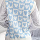 Checked Heart Pattern Sweater Vest