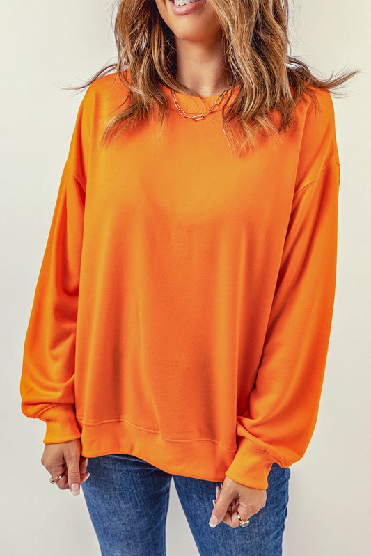 Plain Crew Neck Pullover Sweatshirt