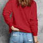 Red CHEERFUL Glitter Graphic Print Pullover Sweatshirt