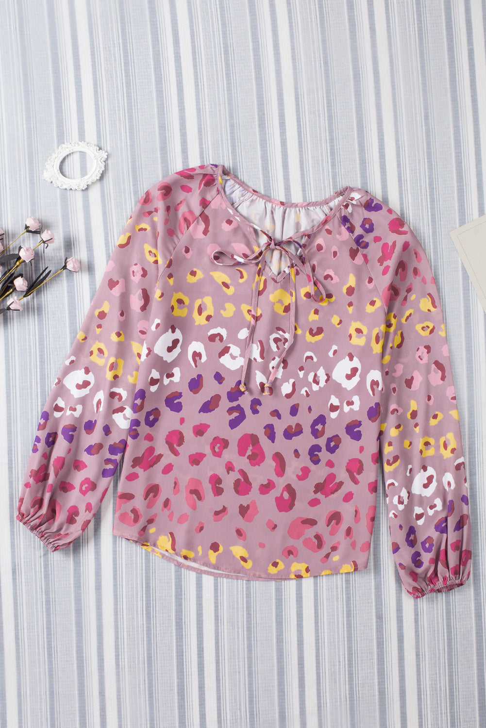 Purple Paint Palette Leopard Print Top