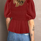 Puff Sleeve Smocked Top