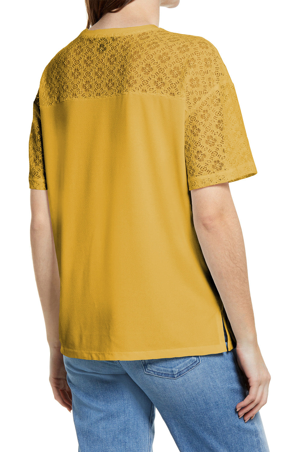 Lace Stitching Short Sleeve Tee