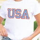 USA Embroidered Short Sleeve Graphic T Shirt