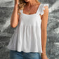 White Flutter Shoulder Babydoll Top