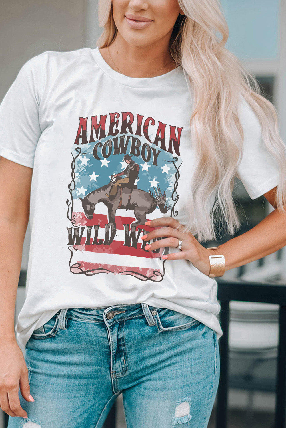 AMERICAN COWBOY WILD WEST Graphic T Shirt