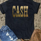 CASH Letter Print Crew Neck Graphic T Shirt