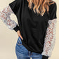 Black Crochet Lace Sleeve Top