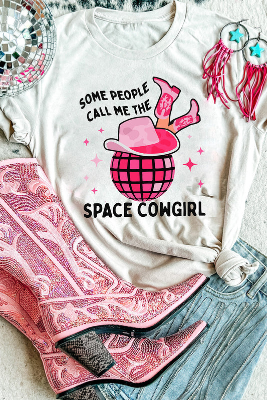 Western SPACE COWGIRL Short Sleeve Graphic Tee
