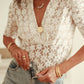 White V-Neck Lace Short Sleeve Bodysuit