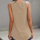 Solid Color Buttons V Neck Ribbed Tank Top