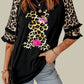 Leopard Frill Sleeve Easter Rabbit Graphic Top