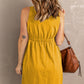 Buttons Sleeveless High Waist Mini Dress