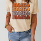 Khaki mama Leopard Print Crew Neck Graphic T Shirt
