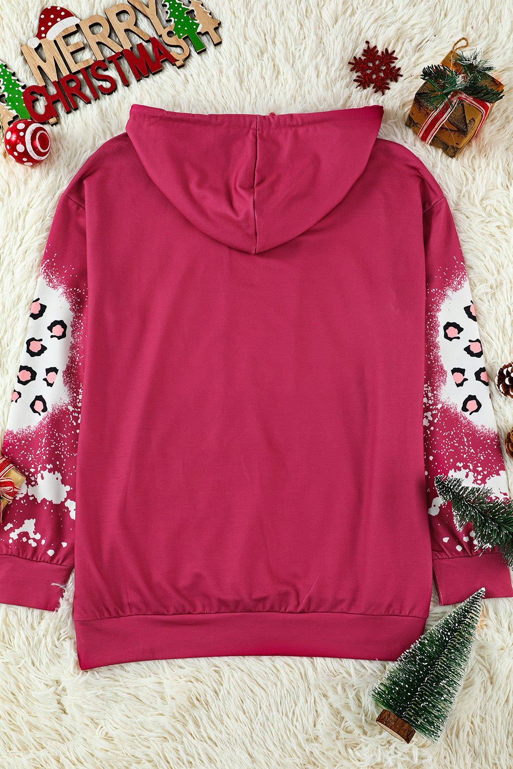 Rose Leopard Bleached Print BE KIND Graphic Hoodie