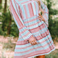 Boho Printed Tiered Bell Sleeve Babydoll Dress